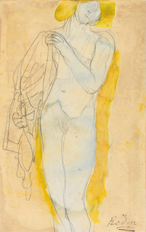 Auguste Rodin, Femme nue à la chevelure blonde tenant un costume (à l'antique), c.1890<br/>© Jeanne Bucher Jaeger