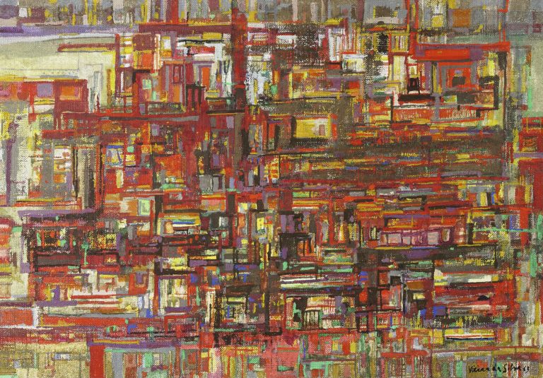 Maria Helena Vieira da Silva, Red houses, 1963<br/>© Jeanne Bucher Jaeger