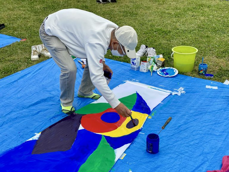 Susumu Shingu, Genki-nobori, atelier 2023<br/>© Jeanne Bucher Jaeger